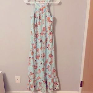 Tabitha Webb Aqua, Pink Floral Maxi Dress size M